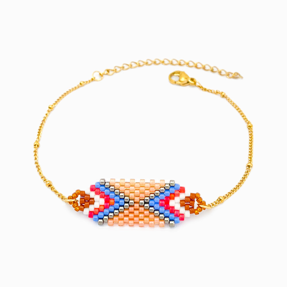 Pulseira Geométrica Miyuki em Aço Inoxidável