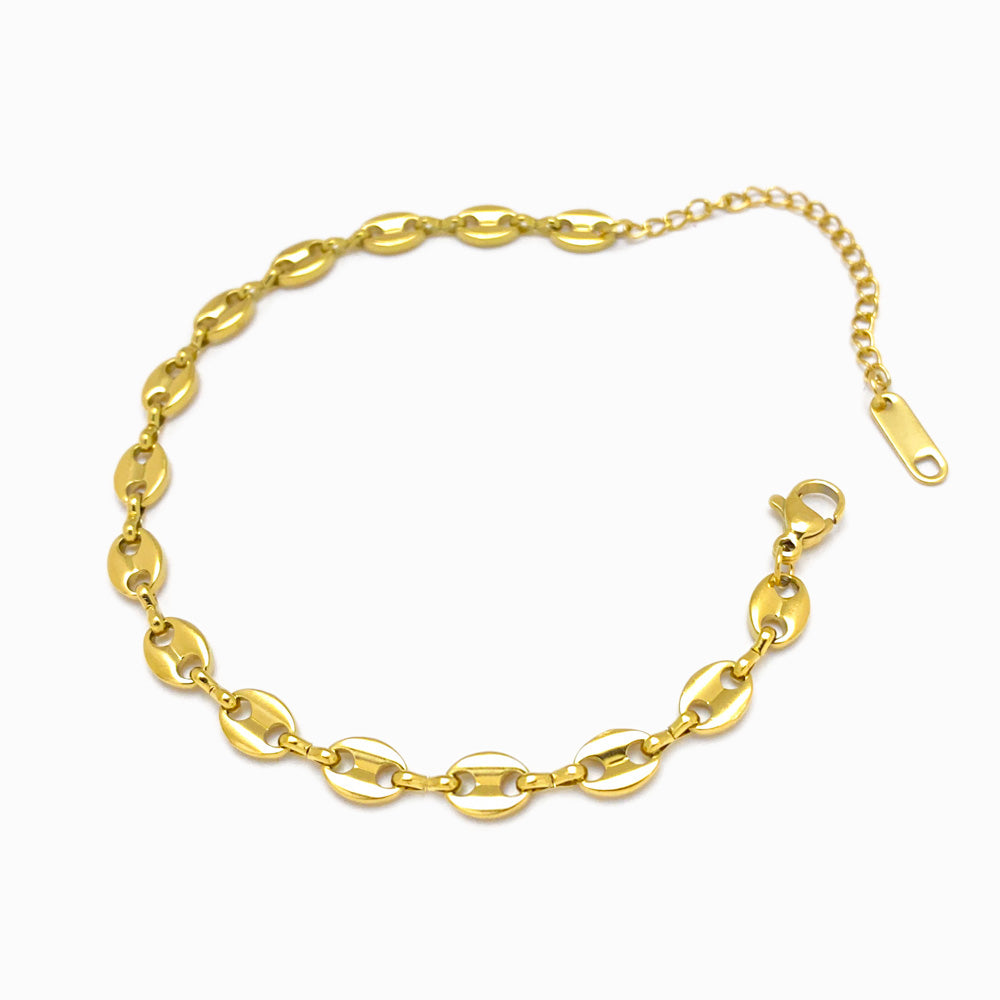 Pulseira Grãos de Café em Aço Inoxidável