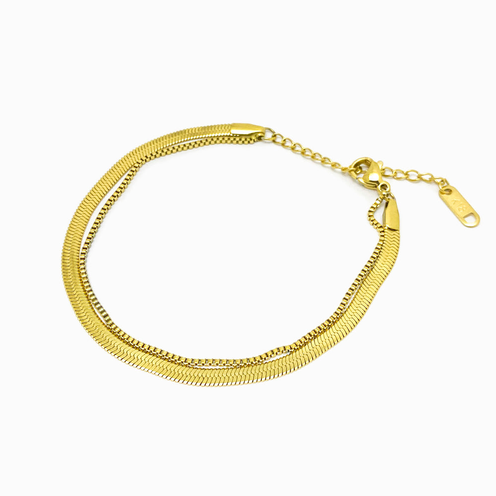 Pulseira Malha Snake em Aço Inoxidável