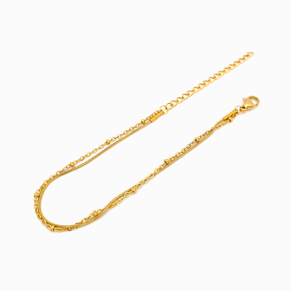 Pulseira Dupla em Aço Inoxidável