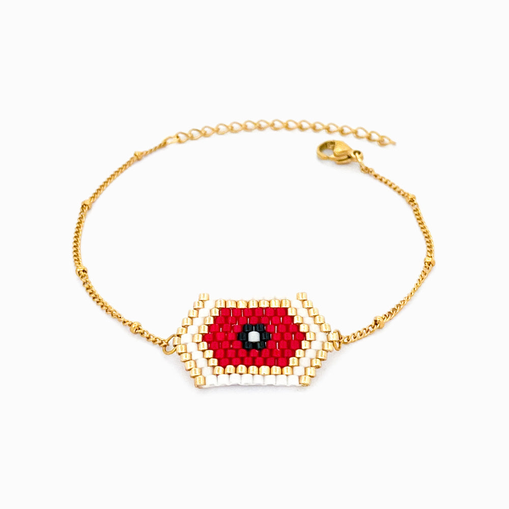 Pulseira Olho Turco Miyuki em Aço Inoxidável