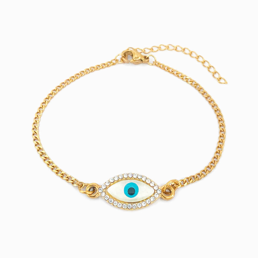 Pulseira Olho Turco em Aço Inoxidável