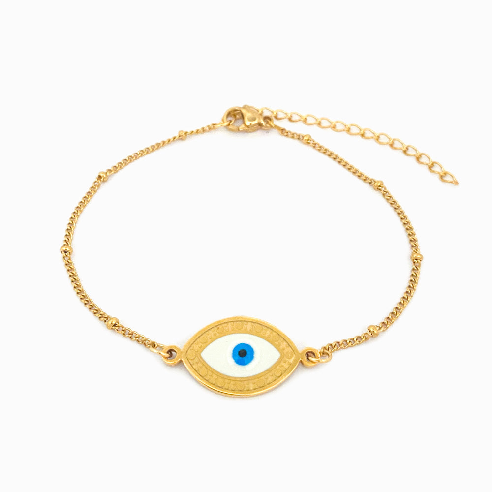 Pulseira Olho Turco em Aço Inoxidável