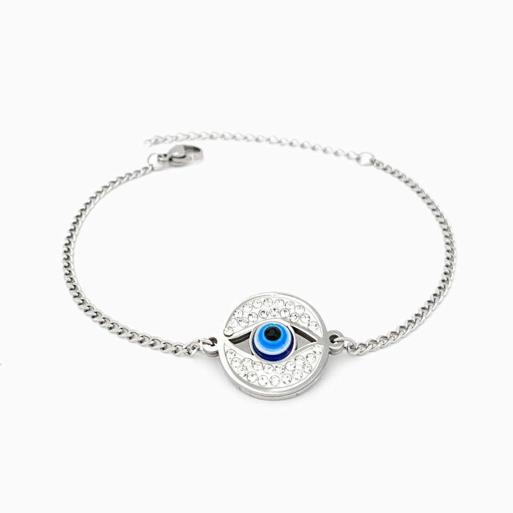 Pulseira Olho Turco em Aço Inoxidável