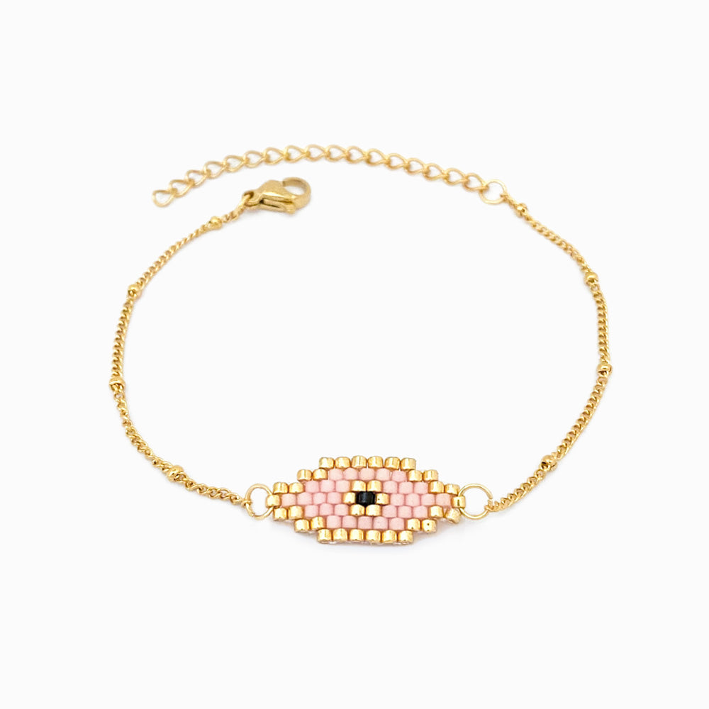 Pulseira Olho Turco Miyuki em Aço Inoxidável