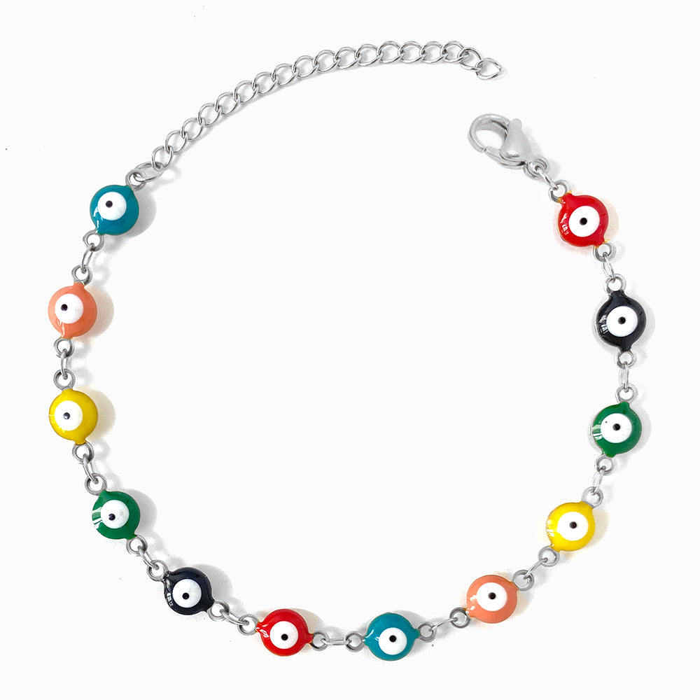 Pulseira Olho Turco 6mm em Aço Inoxidável