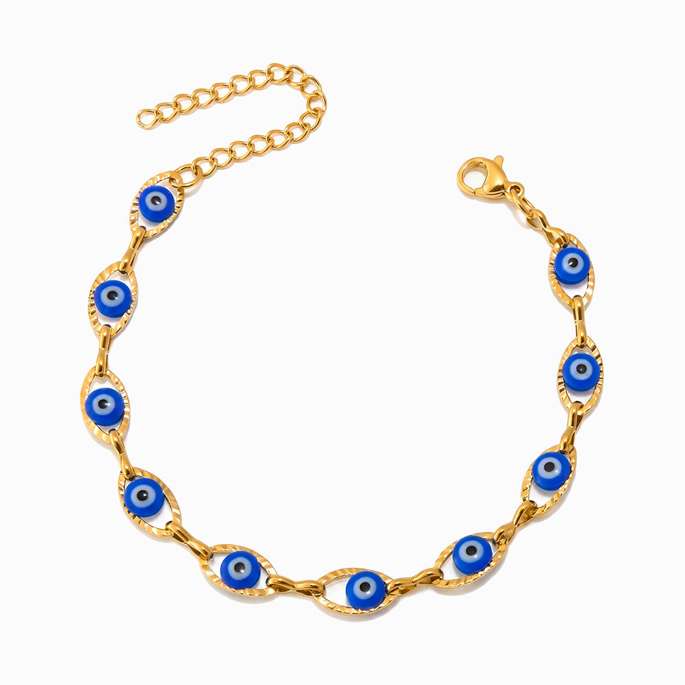 Pulseira Olho Turco em Aço Inoxidável