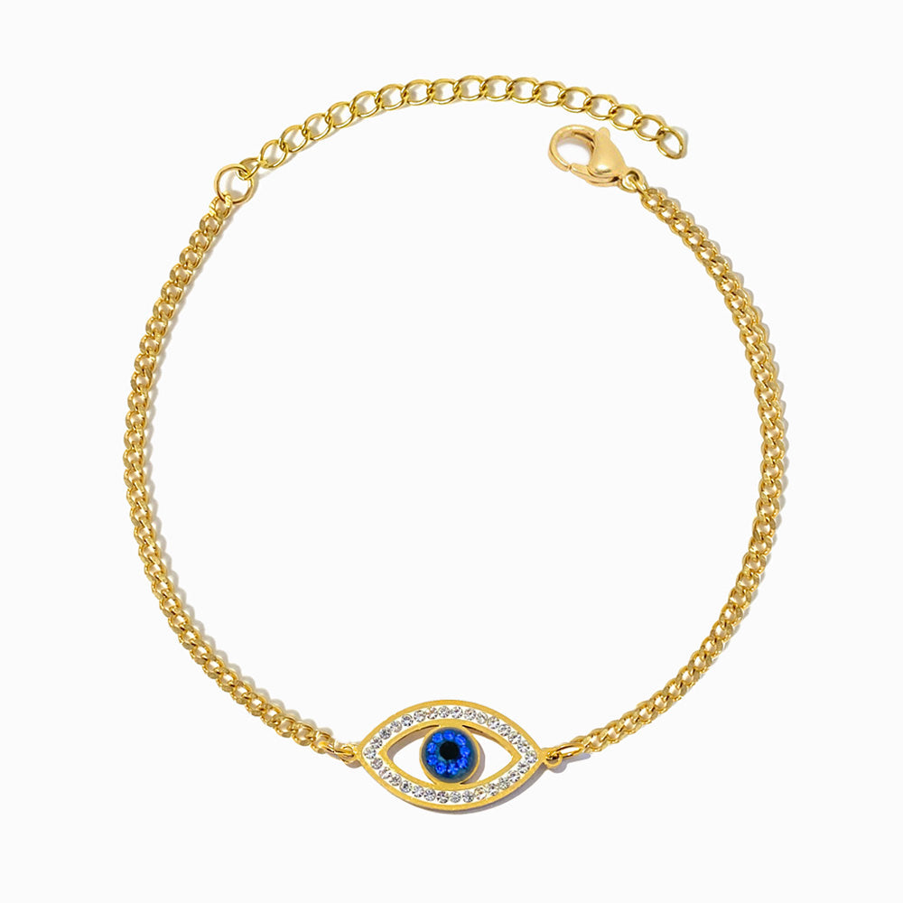 Pulseira Olho Turco em Aço Inoxidável