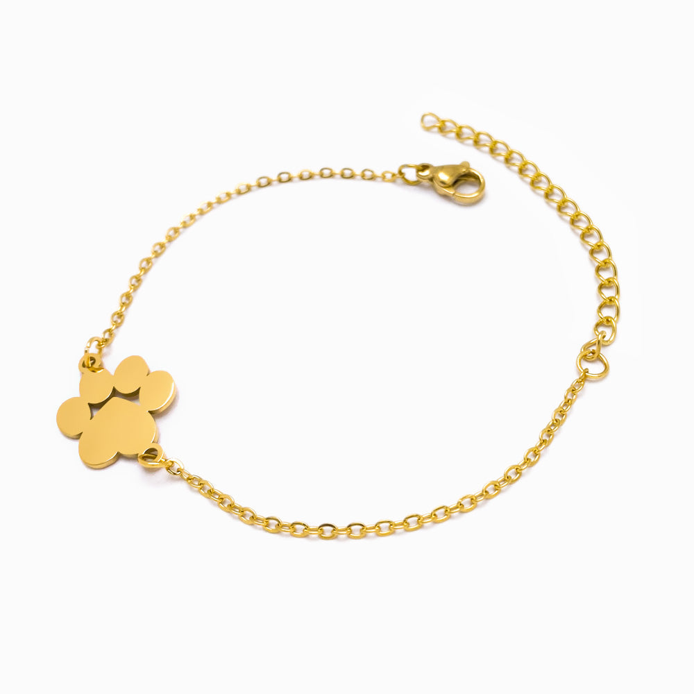 Pulseira Pata de Gato em Aço Inoxidável