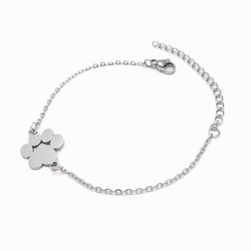 Pulseira Pata de Gato em Aço Inoxidável