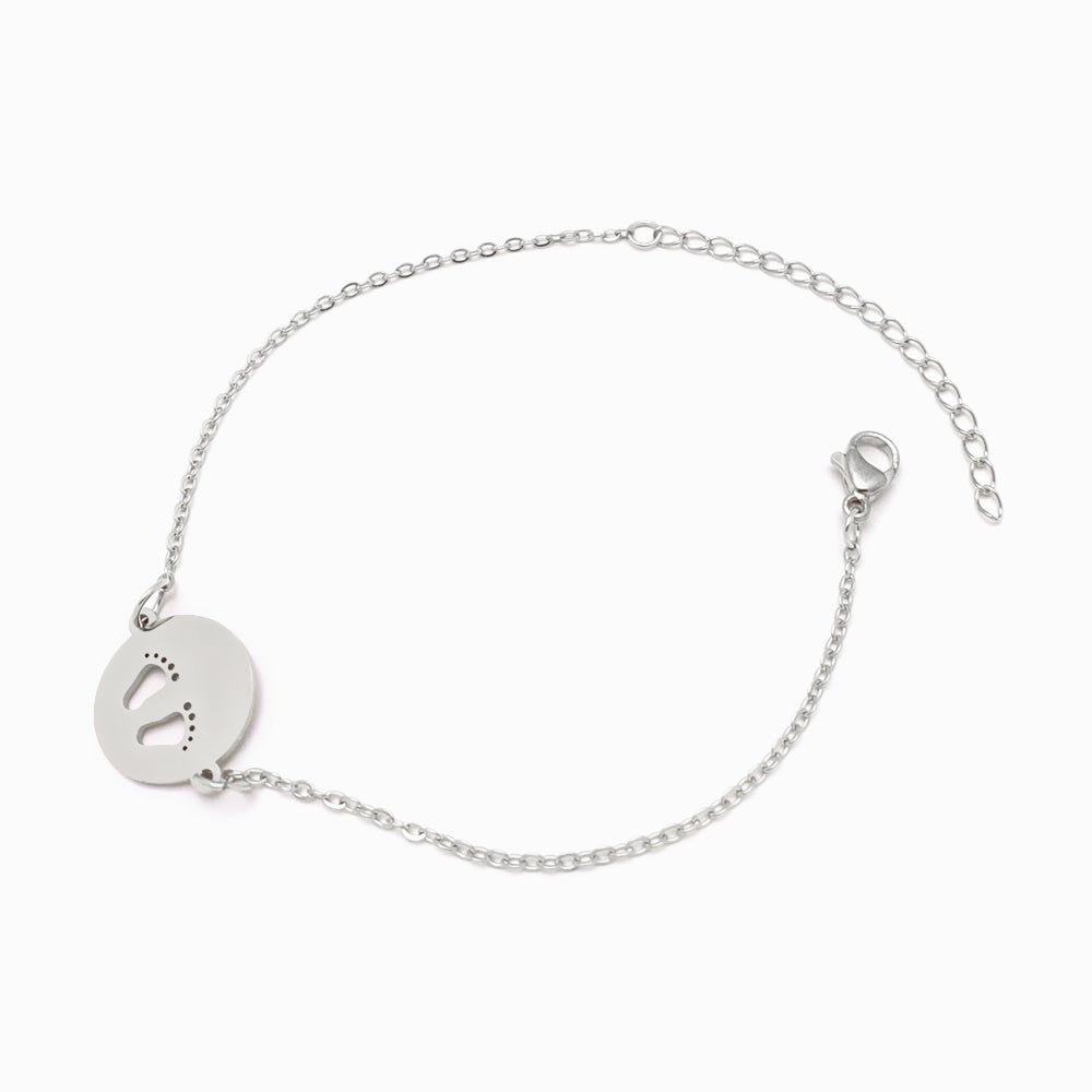 Pulseira Pegadas em Aço Inoxidável