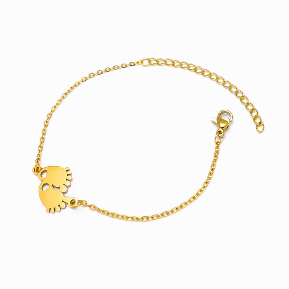 Pulseira Pegadas em Aço Inoxidável