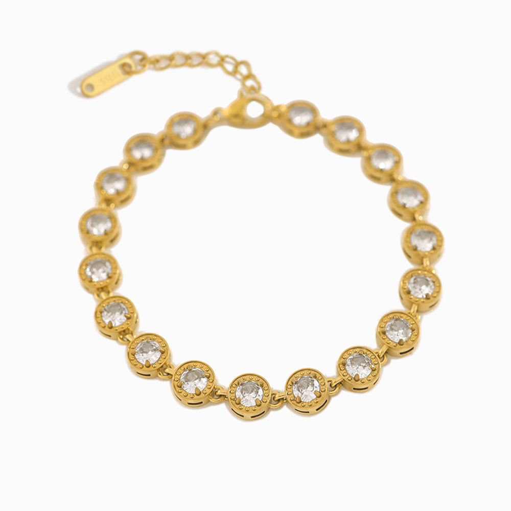 Pulseira com Zircónia em Aço Inoxidável