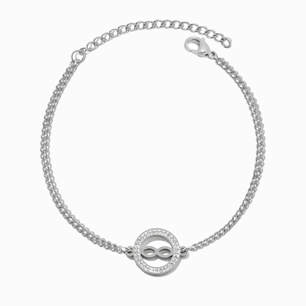 Pulseira Símbolo do Infinito em Aço Inoxidável