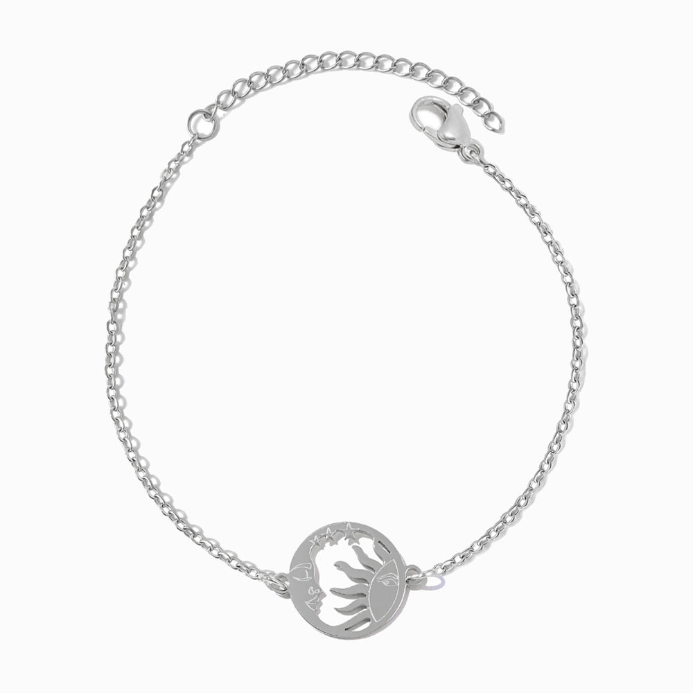 Pulseira Sol e Lua em Aço Inoxidável
