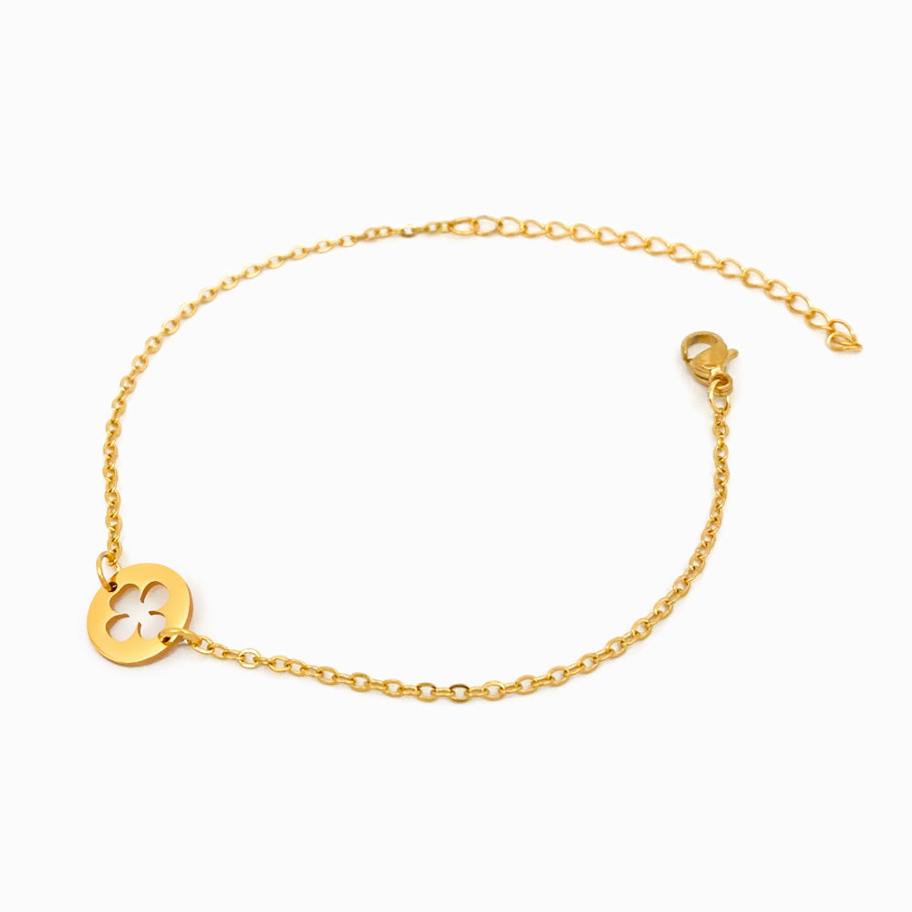 Pulseira Trevo de Quatro Folhas - Aço Inoxidável