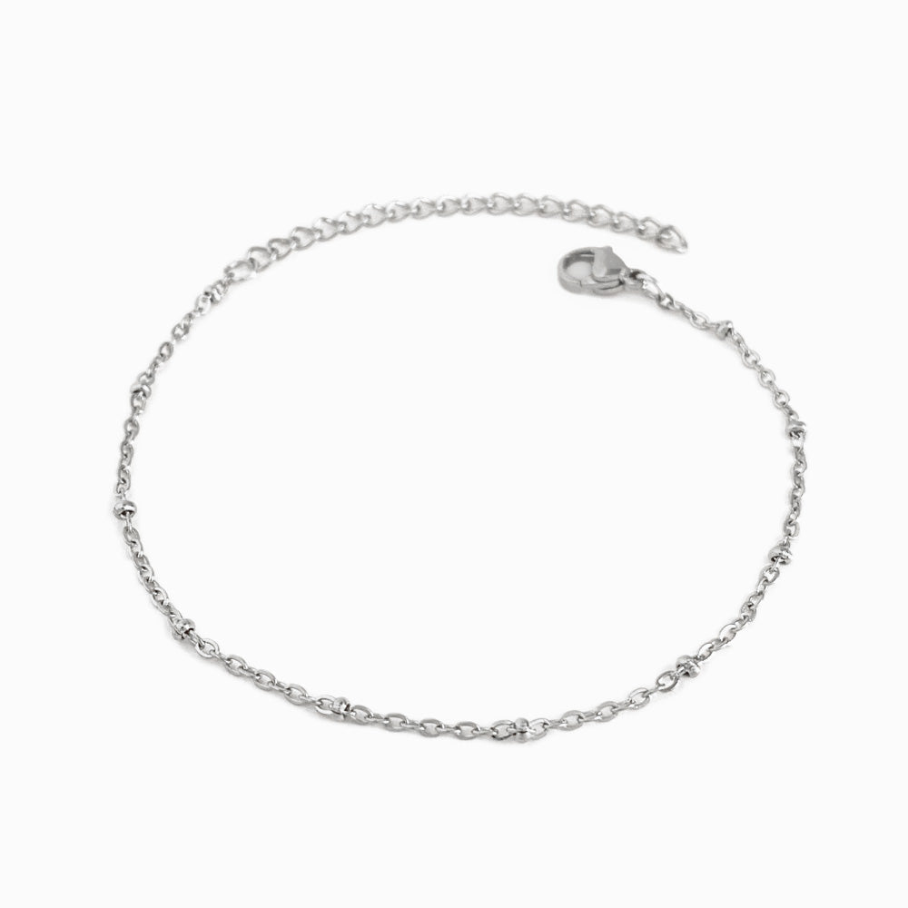 Pulseira com Bolinhas em Aço Inoxidável