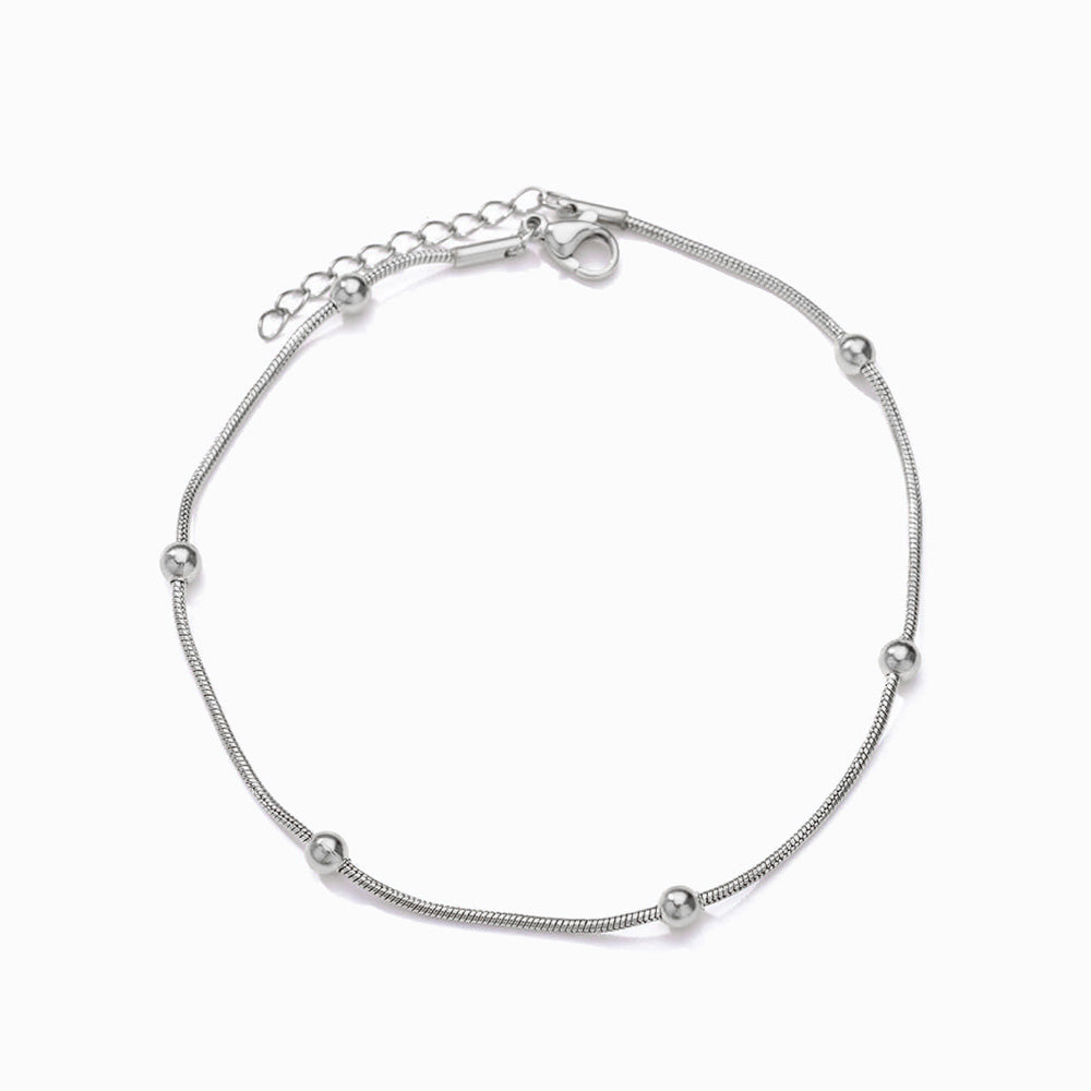 Pulseira com Bolinhas em Aço Inoxidável