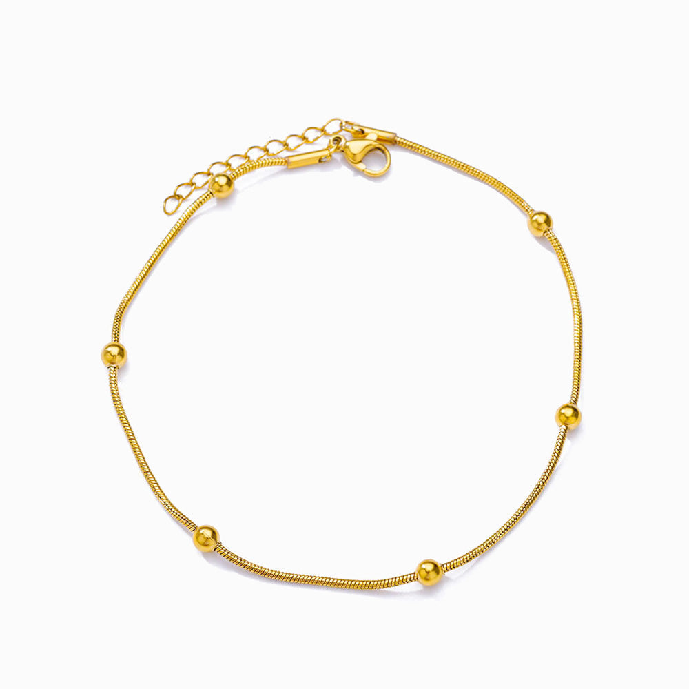Pulseira com Bolinhas em Aço Inoxidável