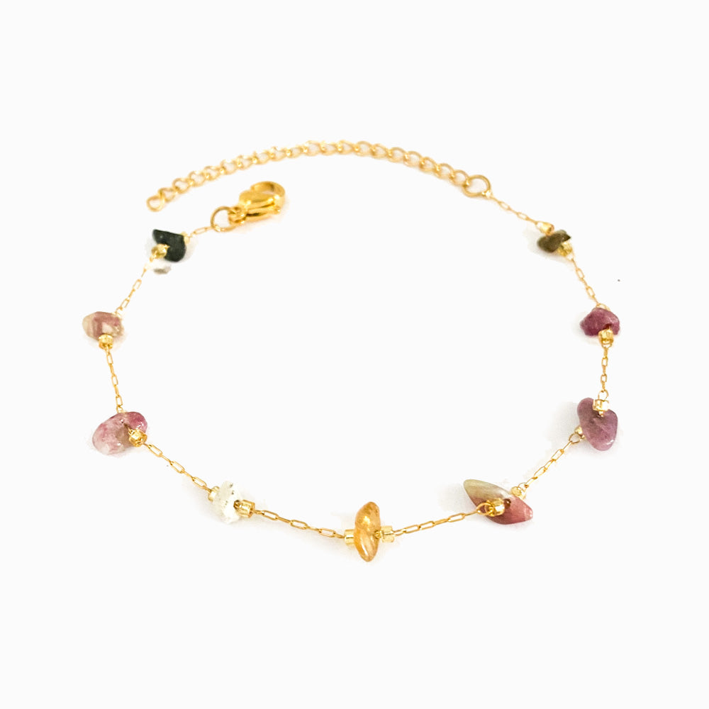 Pulseira com Cascalho em Aço Inoxidável