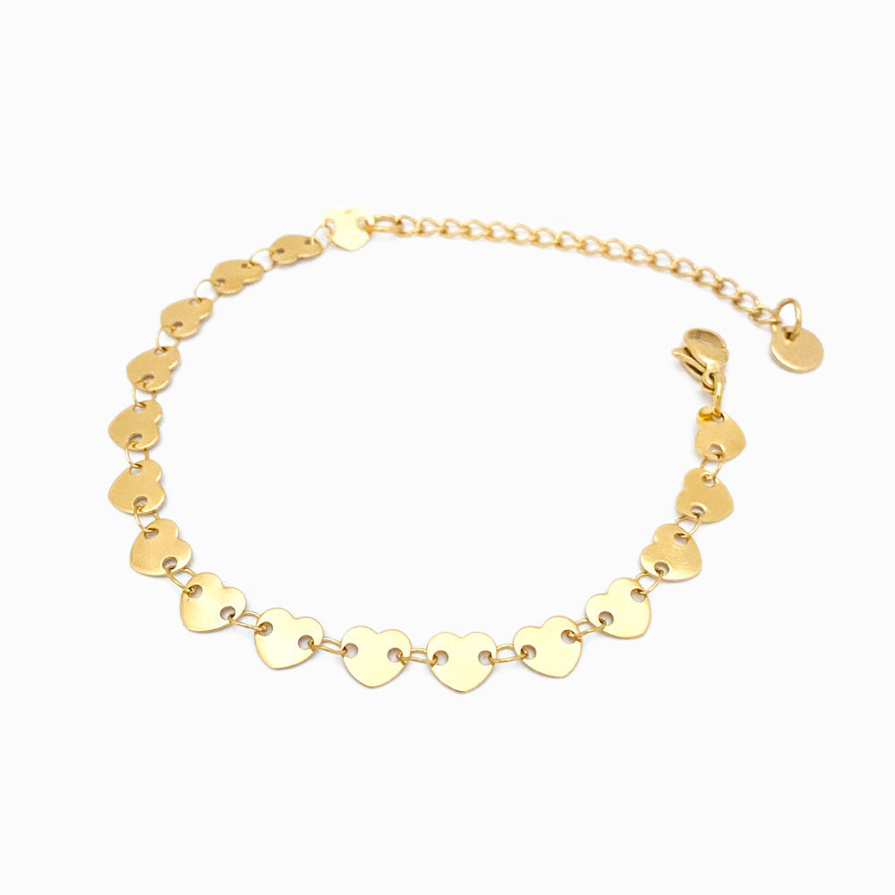 Pulseira Corações em Aço Inoxidável