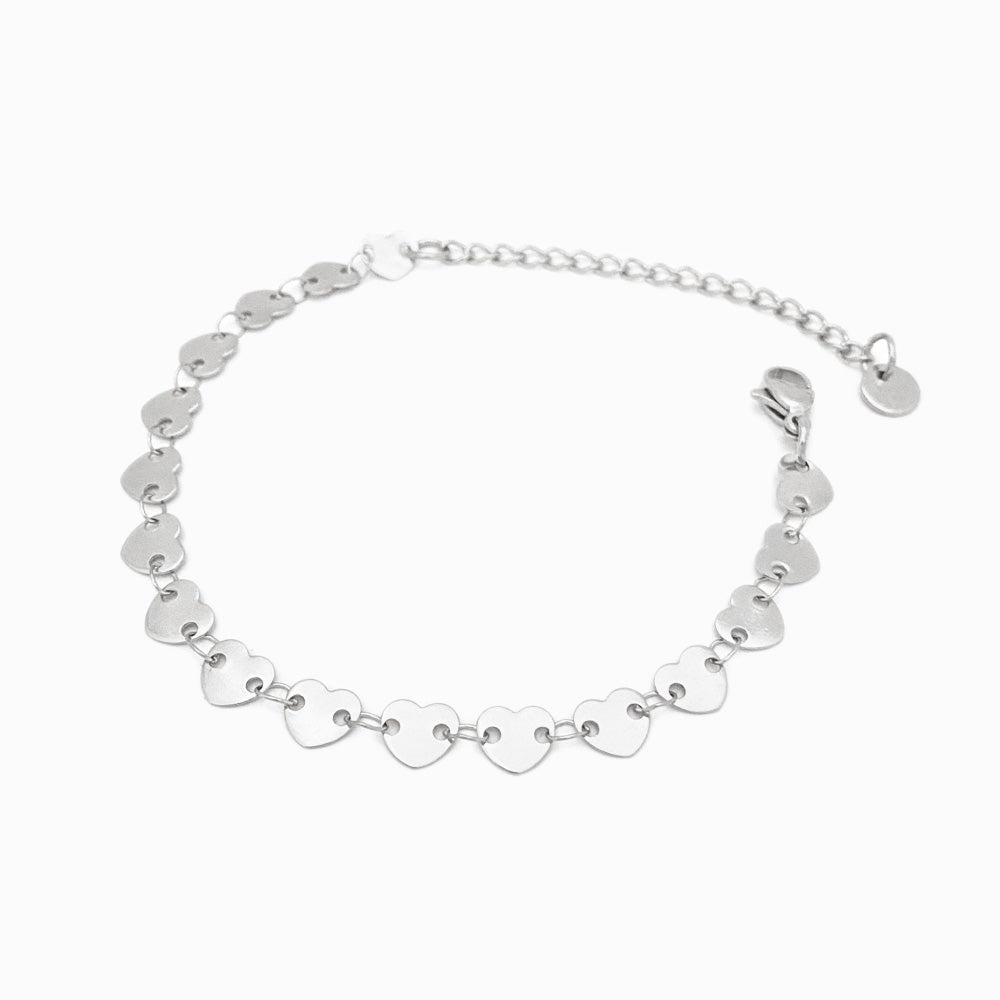 Pulseira Corações em Aço Inoxidável