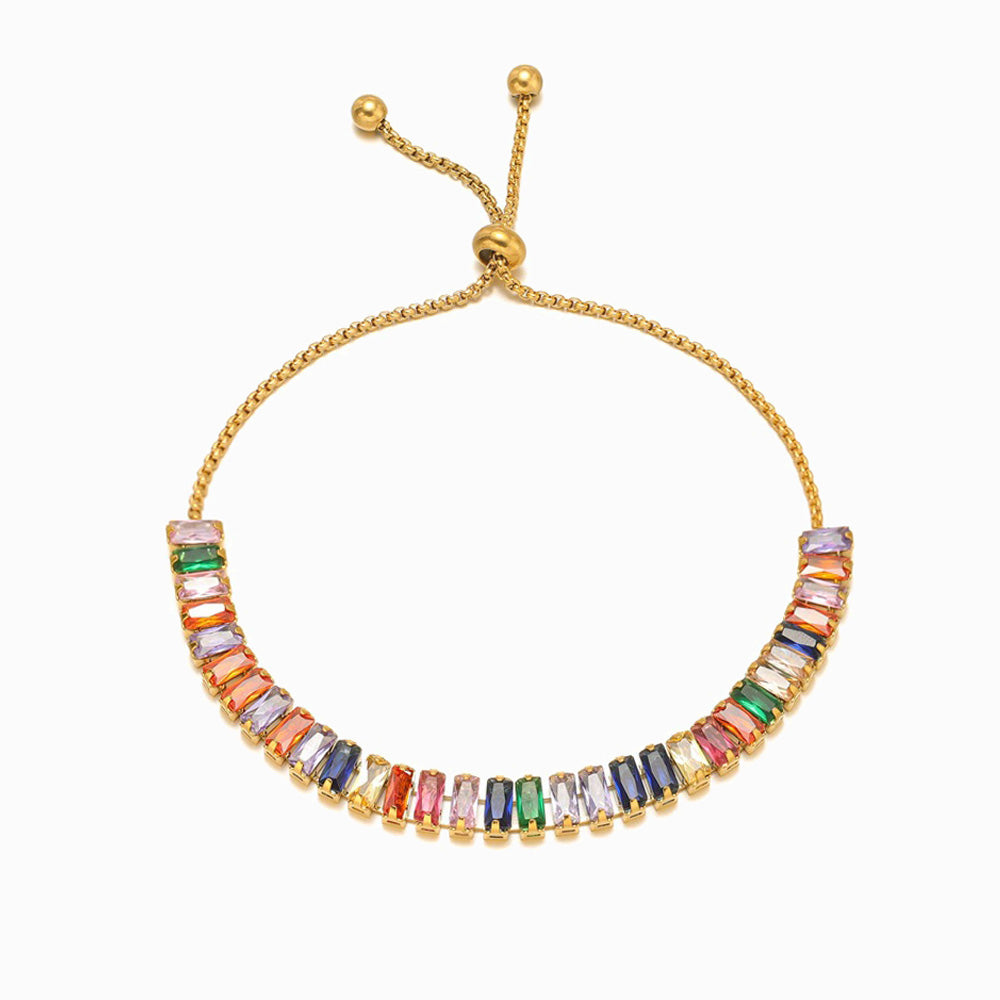Pulseira com Brilhantes em Aço Inoxidável