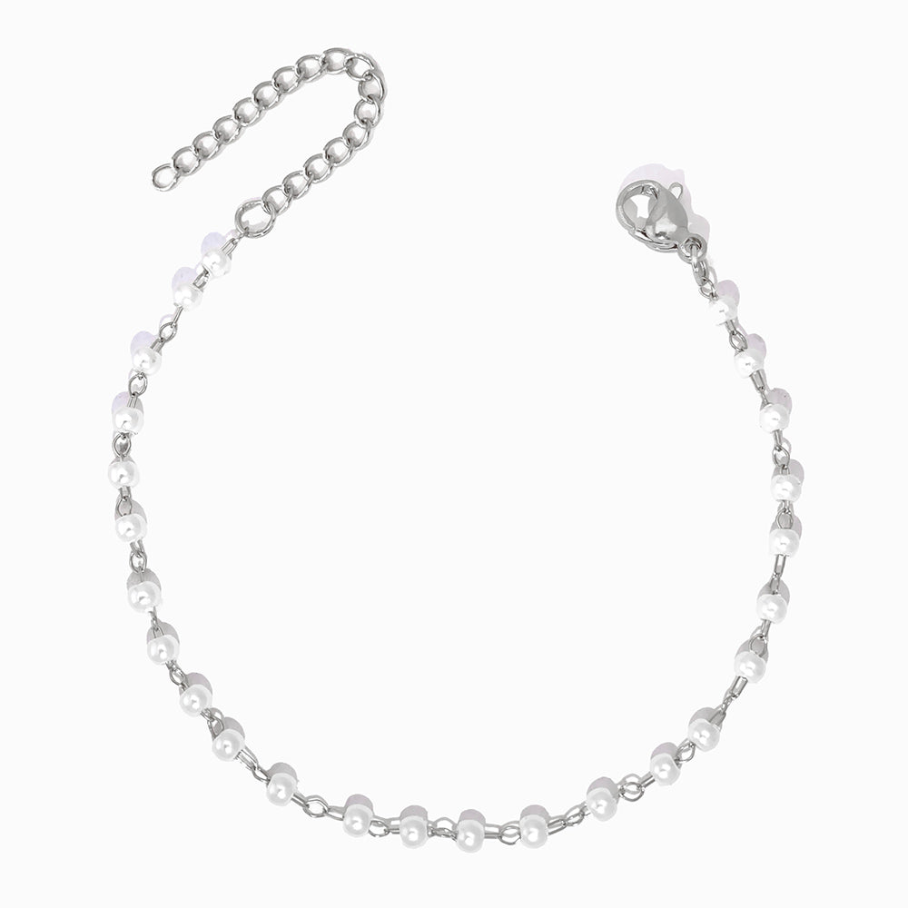 Pulseira com Pérolas em Aço Inoxidável