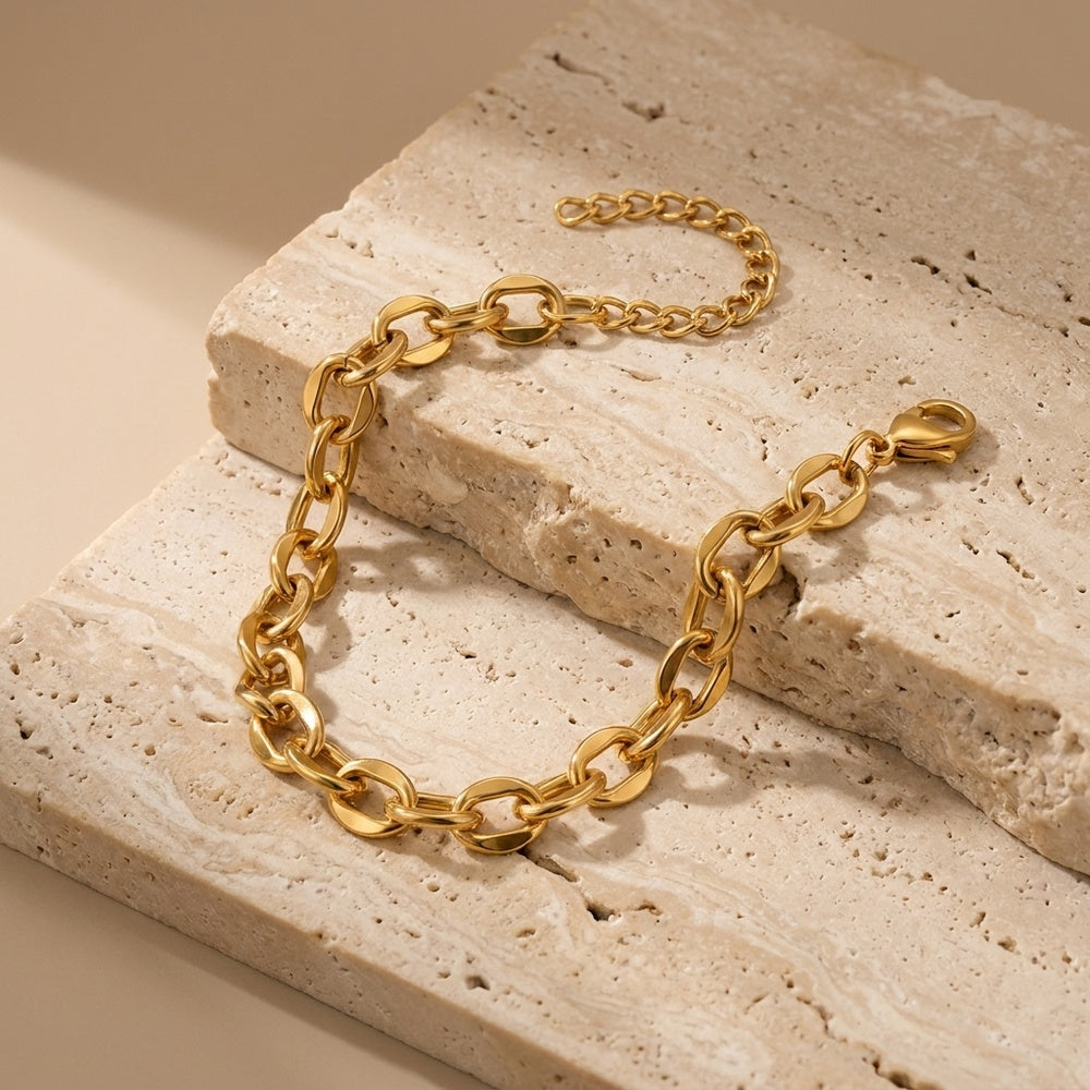 Pulseira de Corrente em Aço Inoxidável