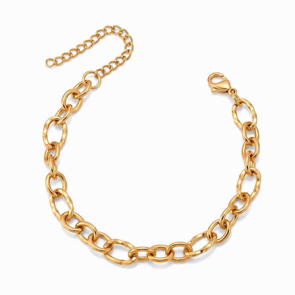 Pulseira de Corrente em Aço Inoxidável
