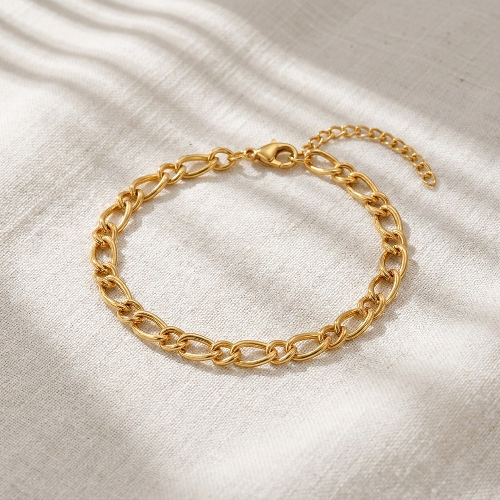Pulseira de Corrente em Aço Inoxidável