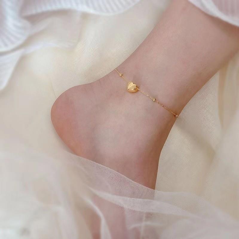 Pulseira de Pé Coração em Aço Inoxidável