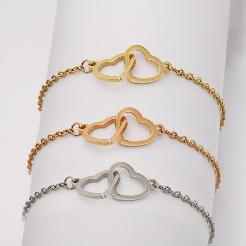 Pulseira de Pé Coração em Aço Inoxidável