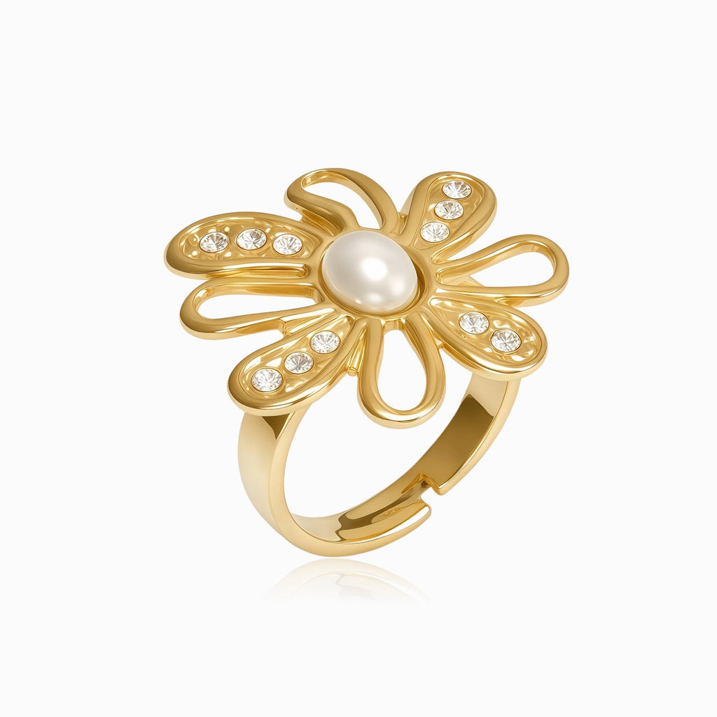 Anel Aço Inoxidável Flor 17.2mm