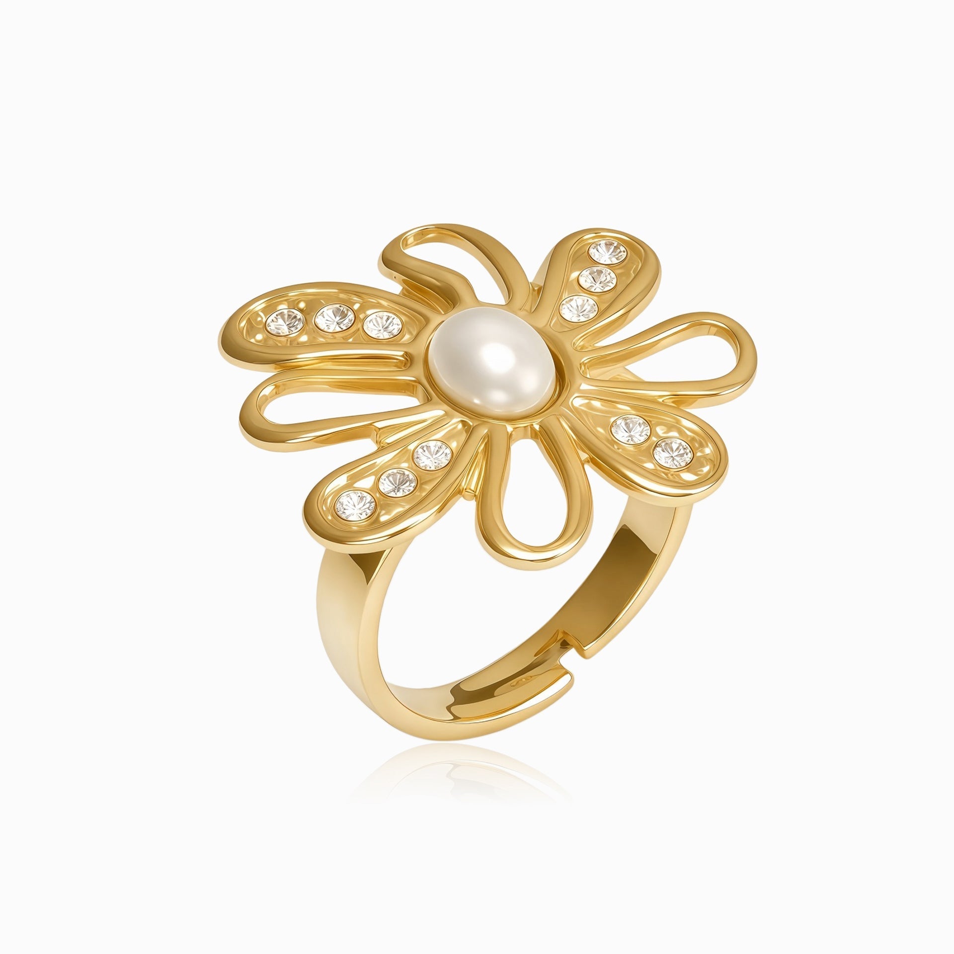 Anel Aço Inoxidável Flor 17.2mm
